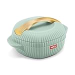 MILTON plastic Oyster 1000 PU Insulated Casserole, 860 ml, Light Green, BPA Free, Food Grade, Hot and Cold, Easy to Carry, Easy to Store, Chapati, Roti, Curd Maker