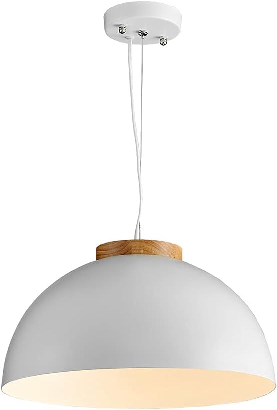 Lustre moderne à LED au design blanc demi-rond pour une suspension élégante
