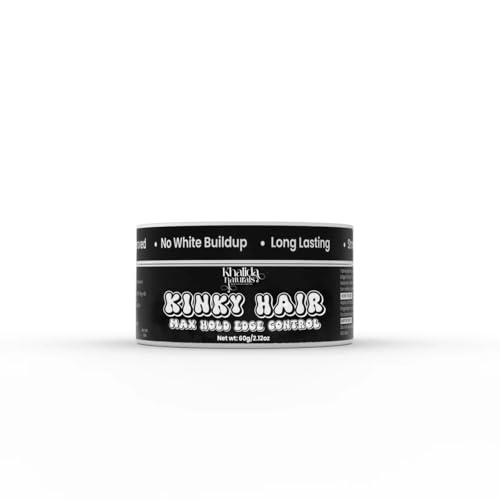 KhalidaNaturals Kinky Hair “Fill It In” Black Edge Control – Max Hold, Tinted Edge Control Gel...