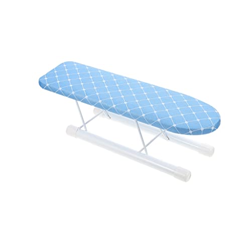 OLOTU Tabla de Planchar de Mesa, Tabla de Planchar Plegable portátil de Hierro de Metal pequeño con Cubierta de Tela, Mini Tabla de Planchar Azul para el hogar