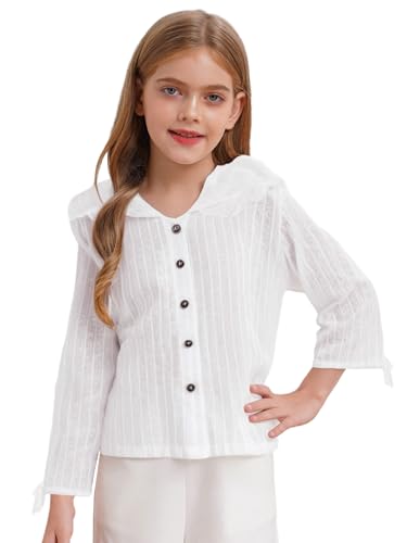 Toddler Girls Button Down Hoodie Shirt Ruffle Long Sleeve Sun Protection Jackets Summer Shirts