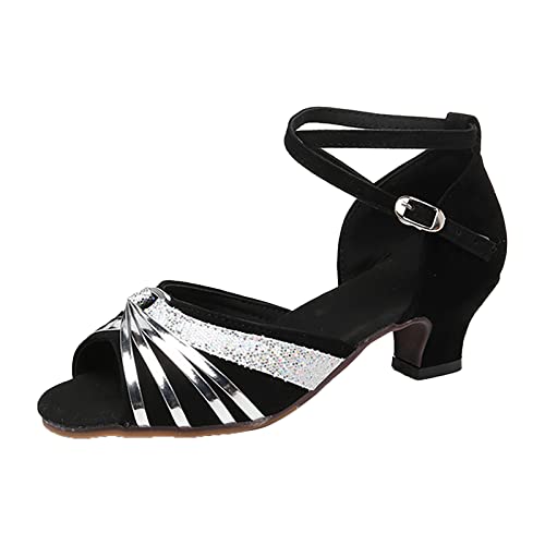 Sandales Été Femme avec Talon Confortable pour Danse Latine et Carrée