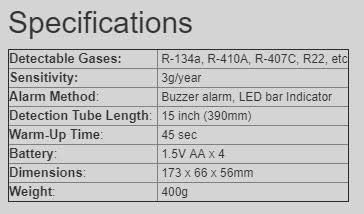 CENTER 382 New Refrigerant/freon Leak Detector for New R1234yf,R134a,R410A, R-600A,R-407A,R-407C,R22.freon Gas, for Air Condition System and AC Machine