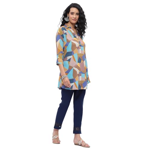 Image of BIBA Women Rayon Straight Printed Kurta