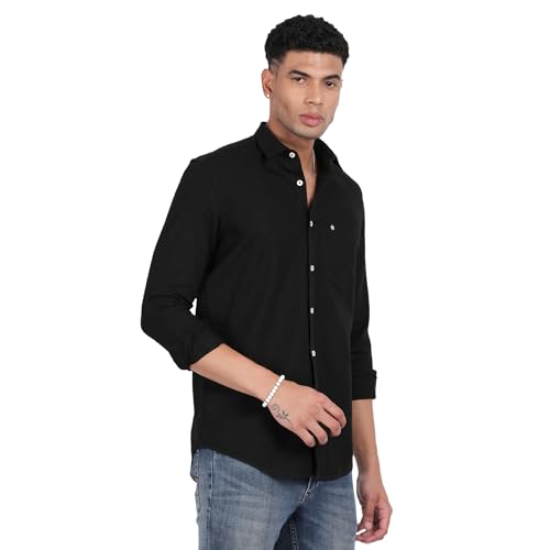 Image of Men's Slim Fit Spread Collar Full Sleeve Casual Shirt