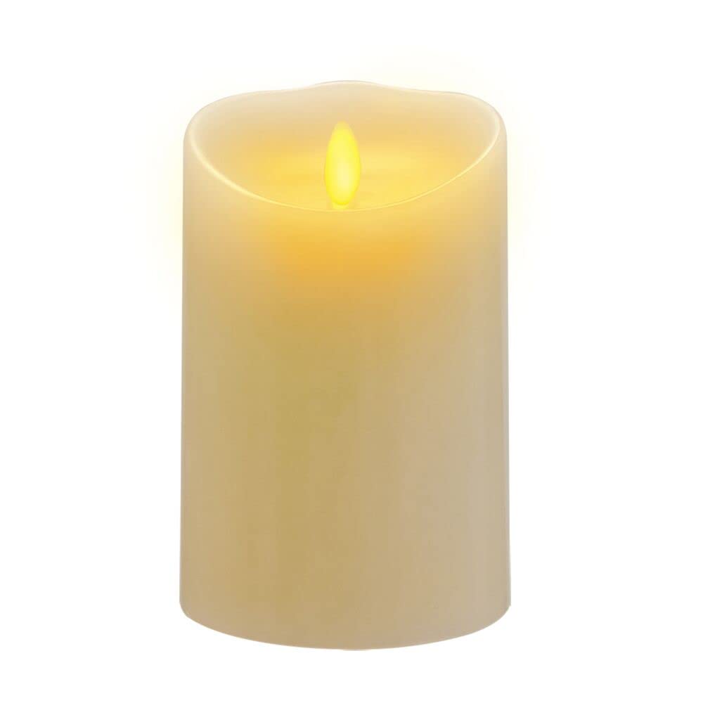 Flameless Candle with Realistic Dancing and ing Moving Wick,Vanilla Scented,5 inch Ivory