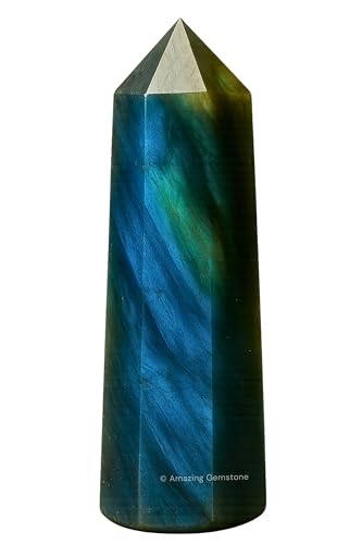 Image of Amazing Gemstone Labradorite Crystal Towers - Natural Healing Crystal Point Obelisk for Reiki Healing and Crystal Grid (2 inch to 3 inch INCH)