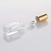 3ml Square Glass Roller Bottle For Essential Oils,Mini Glass Bottles With Stainless Steel Roller Balls,Gold Aluminum Caps Portable Roll-On Vial Aromatherapy Perfume Container-10 Pack