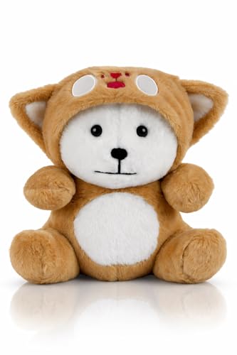 Image of Fun4you Hooded Teddy Bear - Soft Plush Stuffed Toy for Baby Girls | Huggable Toys for Girls and Boys | Birthday Gift for Babies | Panda Teddy for Toddlers | Brown and White 50 cm