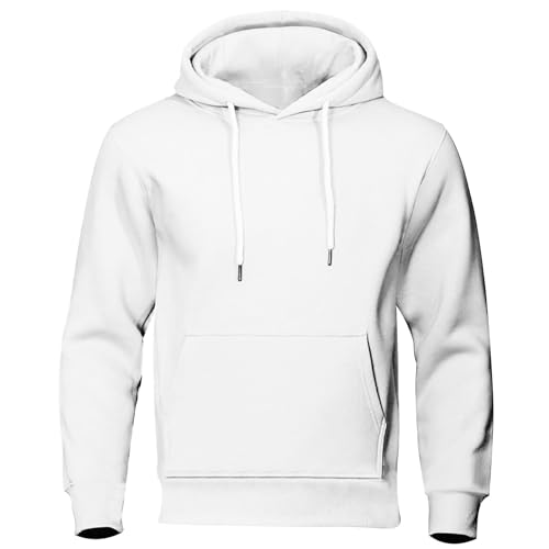 Men's Casual Fleece Hoodie Fleece Sweatshirts Sweaters Spring Outfits 2025 Pullover Fall Clothes with Kangaroo Pocket