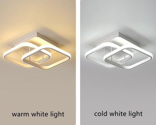 Luminária Lustre Candeeiro De Teto Led Bivolt 110v 220v Quadrado 3 cores branco quente e frio banhei