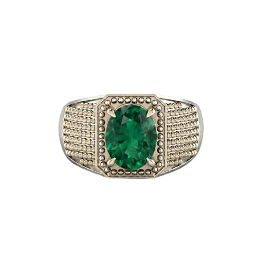 Bague émeraude verte naturelle 7 carats réglable : le cadeau fait main parfait