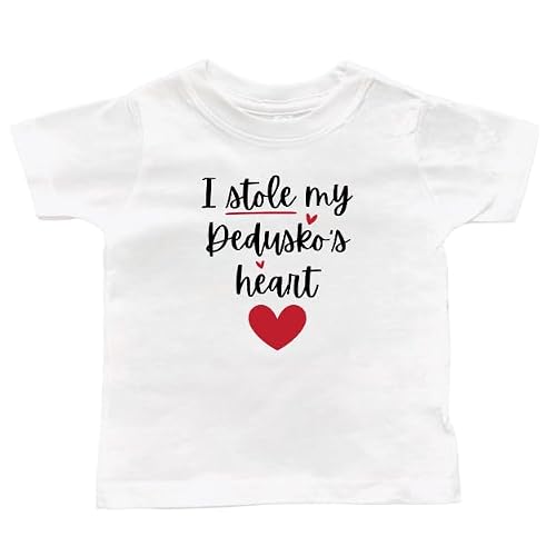 I Stole My Dedusko's Heart White Toddler T-Shirt, Grandson or Granddaughter Present, Kid Shirt, Valentine's (I Stole My Dedusko's Heart Toddler Shirt)
