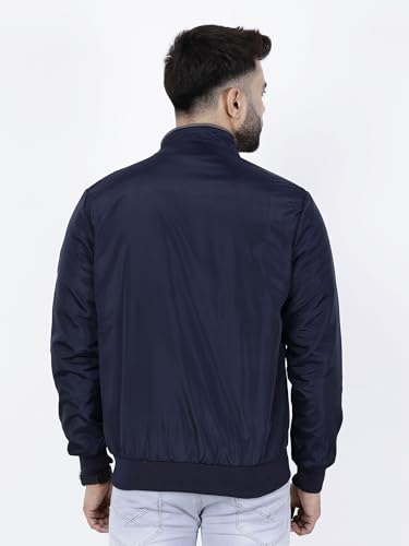 Image of Dollar Full Sleeves Bomber Jacket for Men | TPU Men's Standing Collar Lightweight Winter Jacket, Regular Fit