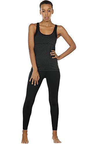Image of icyzone Women Workout Yoga Spaghetti Strap Racerback Tank Top with Built in Bra