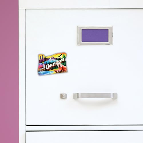 Imán acrílico con forma de Oregon colorido 3x2.25 pulg miniatura 6