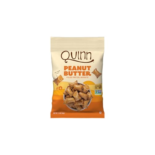 Quinn Creamy Peanut Butter Filled Pretzel Nuggets - Made with Real Ingredients, Whole Grain Sorghum, Sea Salt, Vegan, Gluten Free, Dairy Free, Non-GMO - 1.5 Oz (Pack of 14)