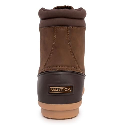 Image of Nautica Men's Duck Boots Waterproof Shell Insulated Snow and Rain Boot Lace-Up Winter Shoe Channing, Extended Sizes 7-16