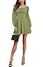 LYANER Women's Polka Dots Square Neck A line Long Sleeve Swiss Dots Mini Dress Grass Green X-Small