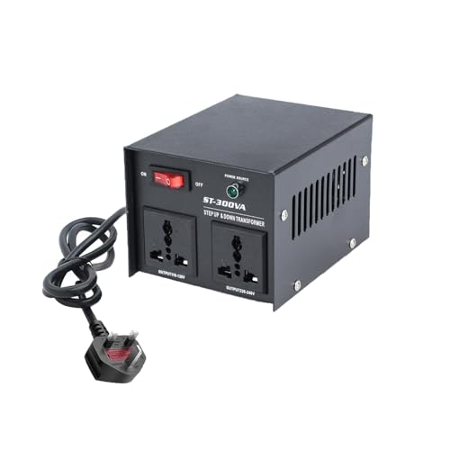 Joyelink Voltage Converter Transformer 300W 110-120V & 220-240V Power Converter Boost/Buck Transformer with Resettable Circuit Breaker Protection Universal Outlet Compact Size for Home Use