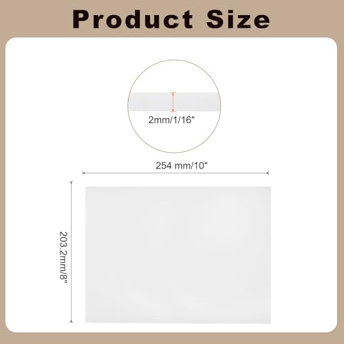 Image of MECCANIXITY UHMW Sheets, Hard Ultra High Molecular Weight Polyethylene Sheets Plastic Sheet, 8 inch x 10 inch x 1 /16, White