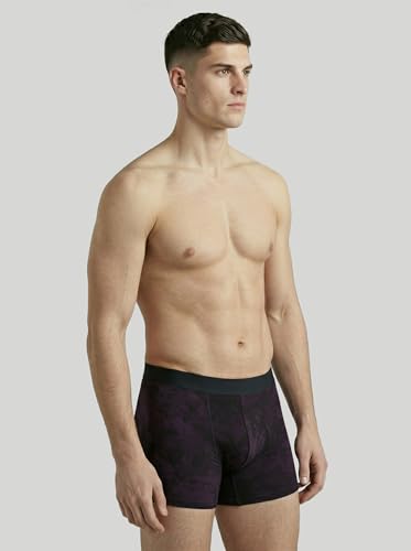 Image of TECHNOSPORT Men's Colorblock Trunks Underwear with ElastoLITE 4 Way Stretch Lightweight Breathable Moisture Wicking Soft Anti Odour Anti Microbial UPF 50+ Comfort Fit Boxer Briefs Innerwear for Men