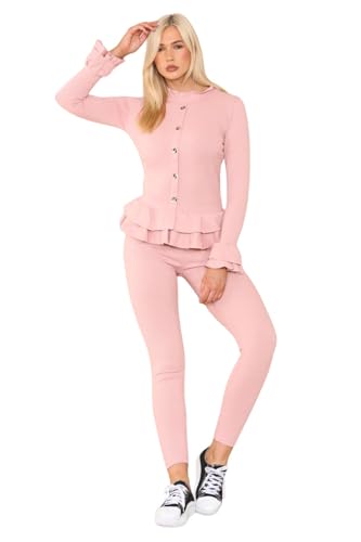 Survêtement péplum rose à manches longues janisramone taille 38