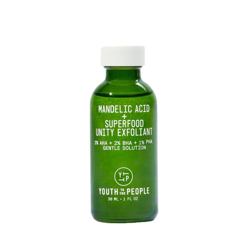 Youth To The People Mandelic Acid + Superfood Unity Exfoliant Travel Size - Exfoliator, Gentle Solution With Bha Salicylic Acid, Aha, Pha - Vegan Facial Toner To Clear Pores + Smooth Texture (1Oz) #TOP7