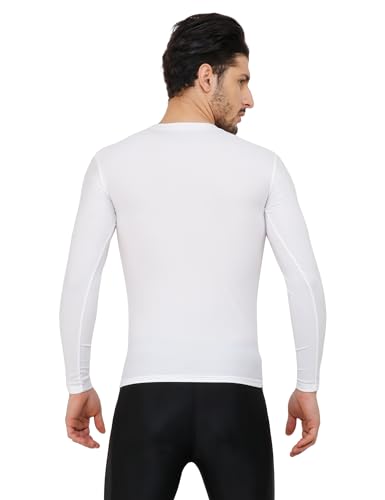 Image of NINQ Men's 1 Or 3 Pack Compression Shirts Long Sleeve, Base-Layer Quick Dry Workout T Shirts Sports,Gym, Running T-Shirt (Large, WHITE 2)