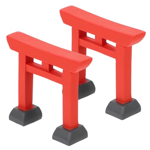 OFFSCH 2pcs Miniature Japanese Gate Decorative Gate for Landscape and Asian Garden Decor Intricate Home Ornament Enhancing Serenity and Cultural Ambiance