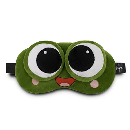 Image of Jenna Fabric Unisex Comfortable Sleeping Soft Funky Eye Mask With Adjustable Strap & Blindfold (Green)