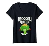 donna regina dei broccoli maglietta con collo a v