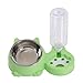 Baoblaze Dog Bowl with Automatic Water Bottle Practical Pets Water and Food Bowl Set for Small Medium Dogs Puppy, Green