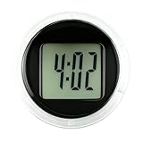 wilcractk Motorrad Uhr Reloj Electrónico Adhesivo Mini Reloj para Moto Bicicleta ABS Negro Portátil Sin Correa Impermeable para Exteriores