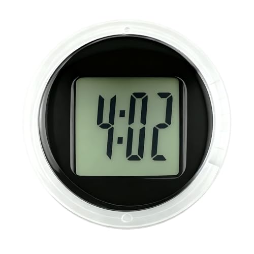 wilcractk Horloge Numérique de Moto Mini Horloge Adhesive ABS Noir pour Moto Vélo Scooter Usage Extérieur Durable et Compact