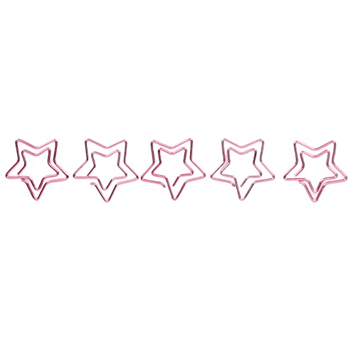 Meumity 100 Pcs Pink Star Shape Paper Clips,Elegant Star Shape Metal Paper Clip,Portable Mini Paper Clips For Home Office School Use #TOP7