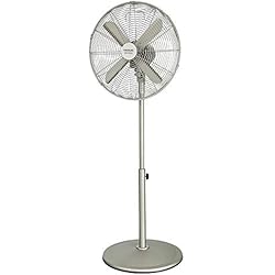 Cecotec Ventilador Pie Cecotec Ventilador de Pie EnergySilence 570 SteelStyle. 60 W, 4 Aspas 40 cm de Diámetro, Oscilante, 3 Velocidades, Altura ajustable 90-125 cm, Motor de Cobre, Acabado Metálico