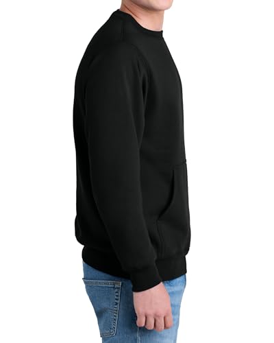 Men's Core Poly Cotton Fleece Pullover Crewneck Kangaroo Pocket Ultra Soft Sweatshirt2