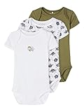 Body en paquete de 3 unidades NAME IT NBMBODY 3P SS Loden Turtle Noos Conjunto de Ropa Interior para bebés y niños pequeños, Verde, 9 Mes