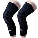 COOLOMG Knieschoner Knieschützer Beinstulpen Knieprotektor Basketball Fußball Volleyball für Herren Damen Jungen Schwarz M