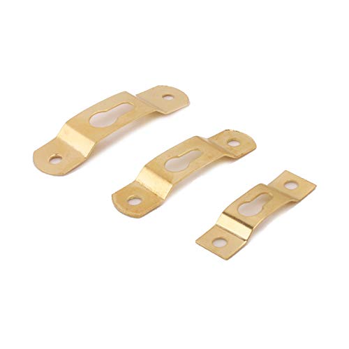 Image of 30pcs Photo Frame Hook Wall Mounted Mirror Picture Hanging Buckle Metal Keyhole Hanger Fasteners Hardware Accessories