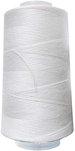 Meikeer Sewing Thread 100% Polyester 40s/2 Serger Cone Thread 3400 Yards/1 Spool of Yarn,All Purpose Thread High Tensile Spools,for Serger, Overlock, Quilting, Sewing Machine(White)