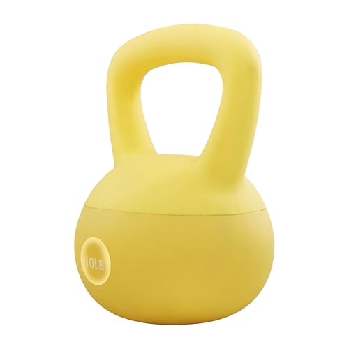 Fitvids Soft Kettlebells - Sea and Iron Sand Filled Weights for Women and Men - Color Coded Soft Vinyl Kettlebells, Multiple Sizes