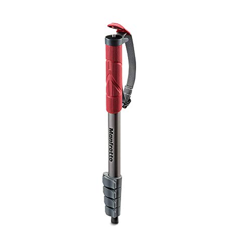 Manfrotto Compact Aluminum 5-Section Monopod, Red (MMCOMPACT-RD)