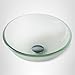 KRAUS Round Frosted Glass Vessel Bathroom Sink, 14 inch GV-101FR-14