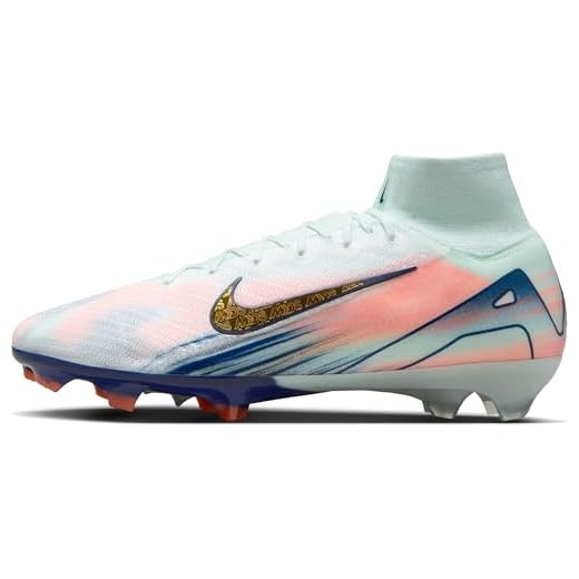 Nike Superfly 10 Elite Mercurial Dream Speed FG High-Top Soccer Cleats (FZ1385-300, Barely Green/Crimson Pulse/Metallic Gold Coin) Size 12.5