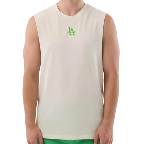 Camiseta Tirantes Dodgers New Era Acabado Premium Off White