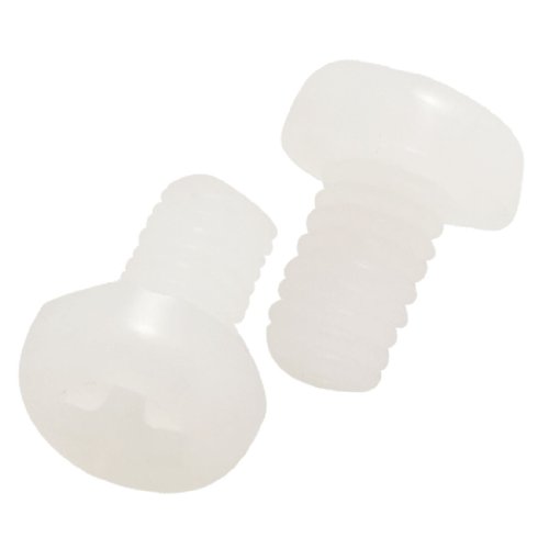 Aexit 100 Pcs Nuts 6mm Long 4mm Diameter Thread Rod Phillips Bolt Cross Head Panel Nuts Plastic Screws