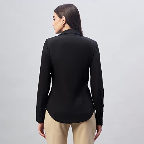 Image of Carlton London Women's Polyester Solid Regular Fit Shirt