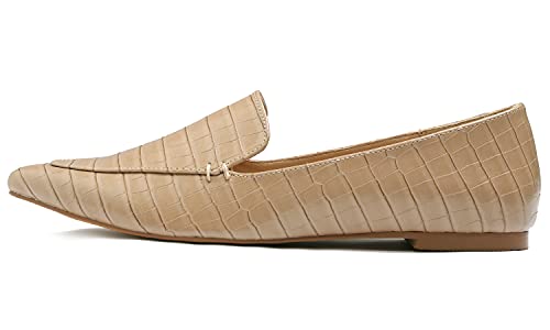 Image of FEVERSOLE Women's Loafer Flat Pointed Fashion Slip On Comfort Driving Office Shoes
